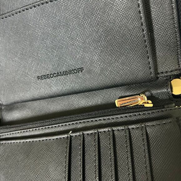 Rebecca Minkoff Black Quilted Zip Up Wallet Wristlet - Picture 7 of 8